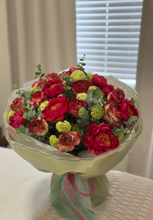 "Crimson Garden Charm" Bouquet